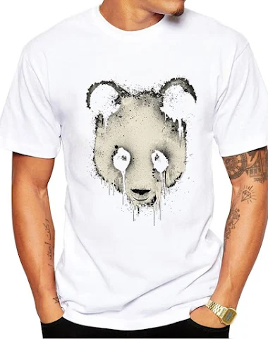 Men's printed panda drip T-shirt - 0