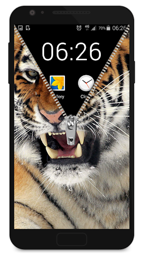 無料休闲Appのジッパーロック画面の虎|HotApp4Game