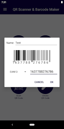 Screenshot QR Scanner & Barcode Generator