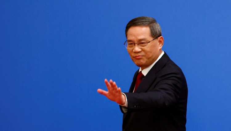 Chinese Premier Li Qiang at a news conference after the closing session of the National People’s Congress, at the Great Hall of the People, in Beijing, China, on March 13. Picture: FLORENCE LO/REUTERS