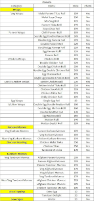 Wraps Kathi Rolls menu 1