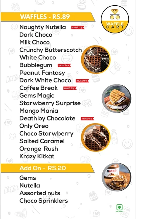 Waffle Cart menu 