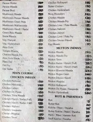 Hotel Roti menu 2