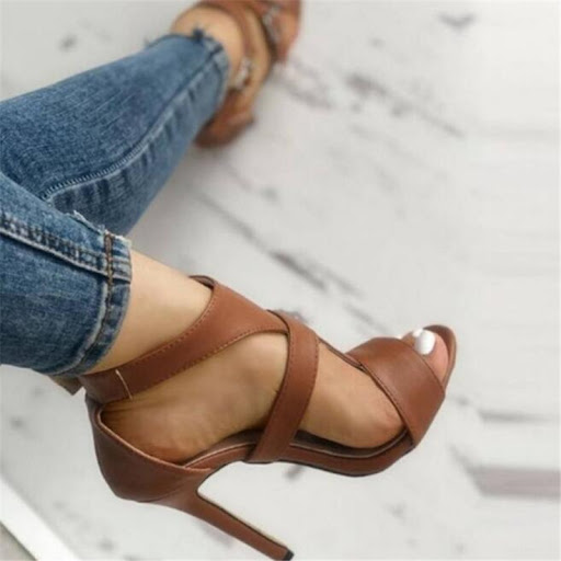 Title 4, Summer Gladiator Stilettos, Leather Peep Toe An...