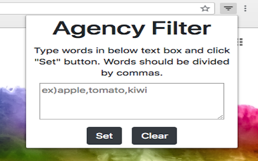 Agency Filter