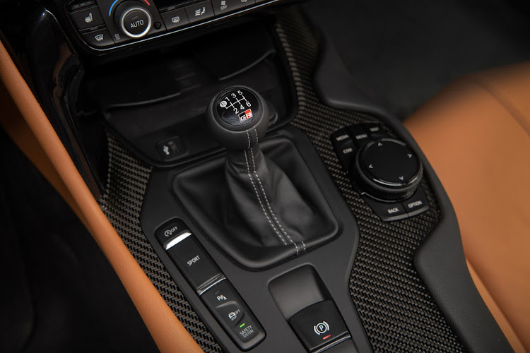 Your eyes aren't deceiving you. That's the six-speed shifter of the new Toyota Supra.