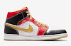 air jordan 1 mid xq white/gold dust-sport red-black