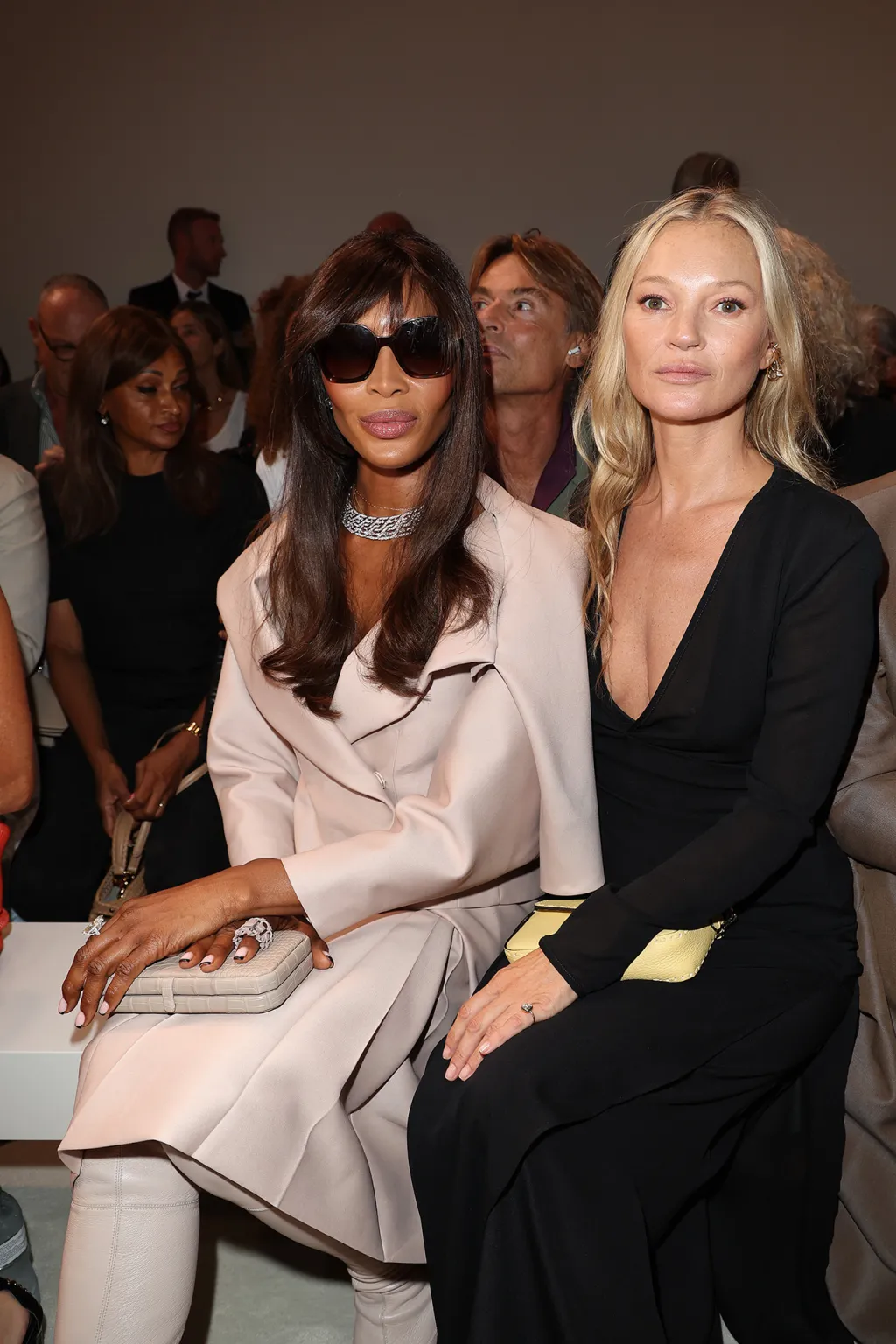 Naomi campbell and fellow models for the fashion show