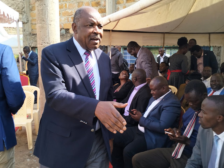 Former Kisumu Governor Jack Ranguma at Homa Bay Africa Inland Church where President William Ruto is attending church service.