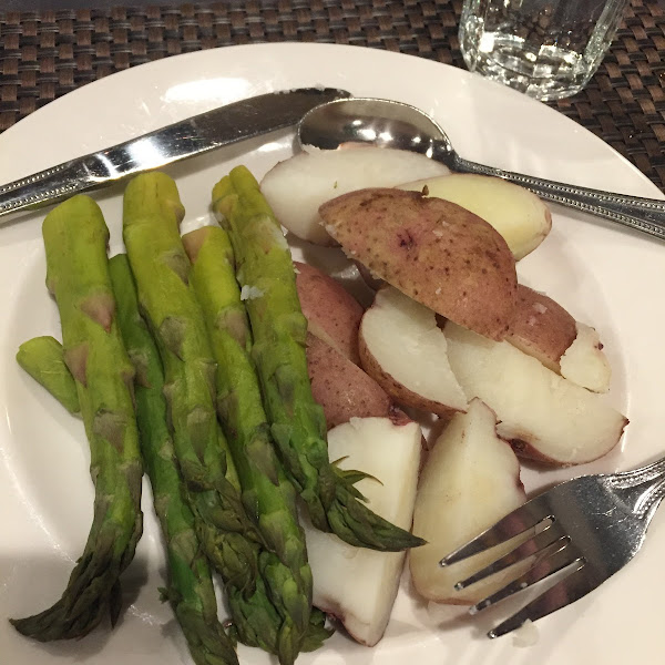 Dinner... asparagus and potatoes