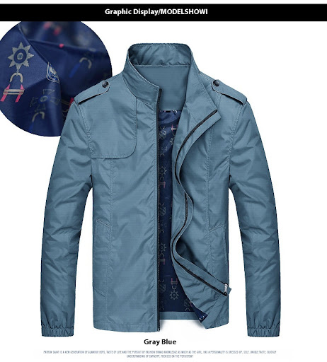 Title 3, Stand-up Collar Slim Fit Thin Trench Coat Fleec...