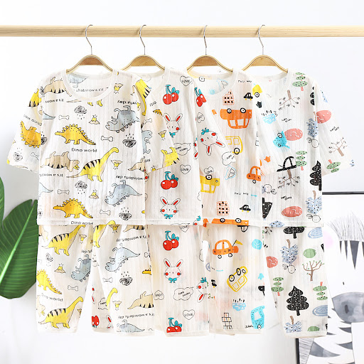 Title 5, Thin, Breathable Pajamas Set With Three-quarter...