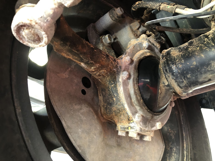 Suspension components were corroded.