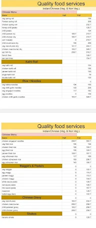 Quality Food Services menu 1