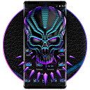 تنزيل Neon Violet Tech Skull Theme التثبيت أحدث APK تنزيل