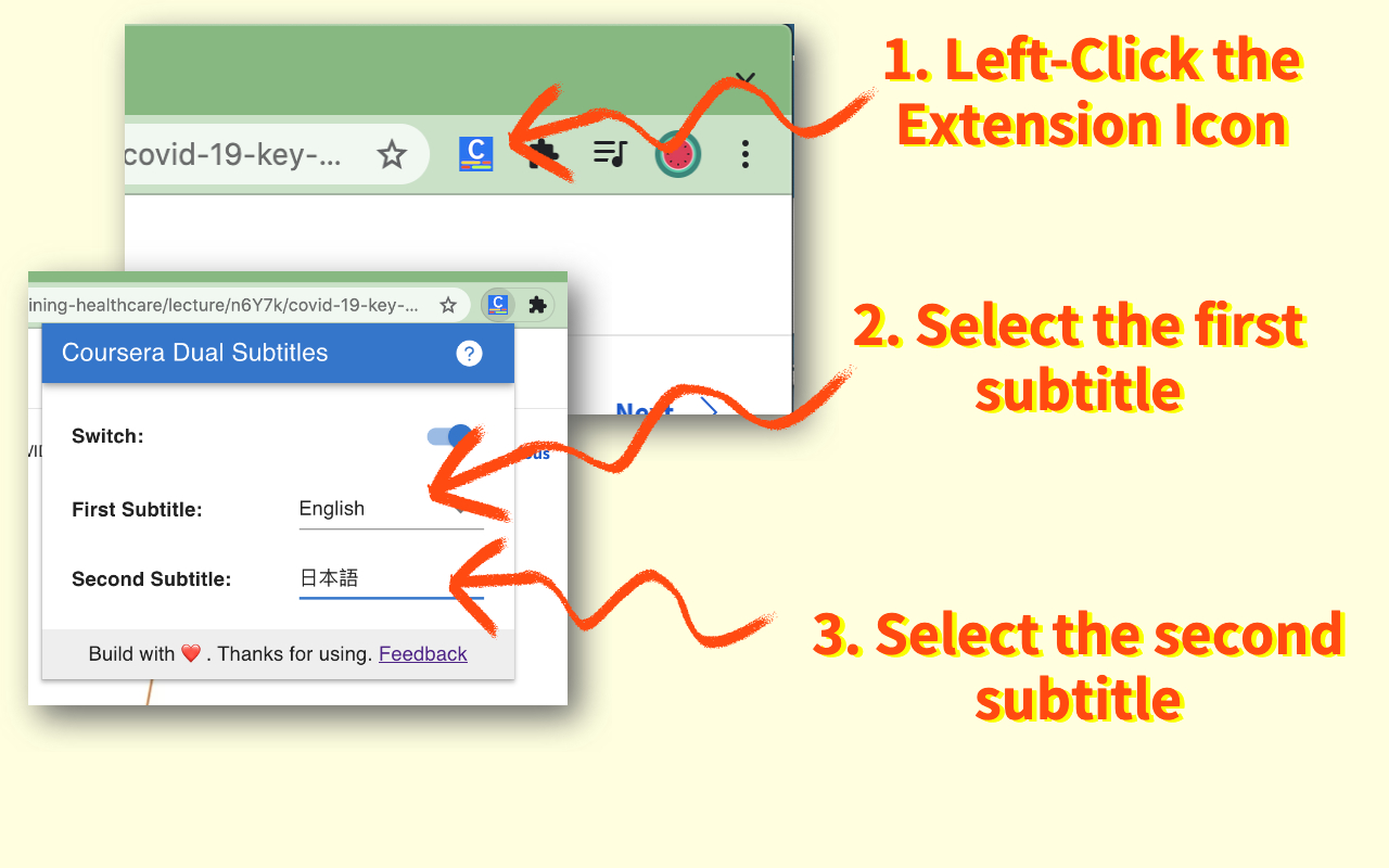 Coursera Dual Subtitles - Subtitle Translator Preview image 1