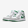 air jordan 1 mid se white / light smoke gray / pine green