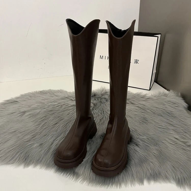 Title 3, Damenmode Vielseitige Overknee-Stiefel mit Reiß...