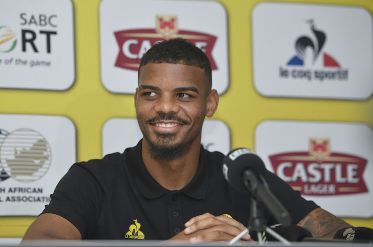 Bafana Bafana Lyle Foster smiles during a press conference ahead of international friendly against DR Congo at Orlando Stadium.