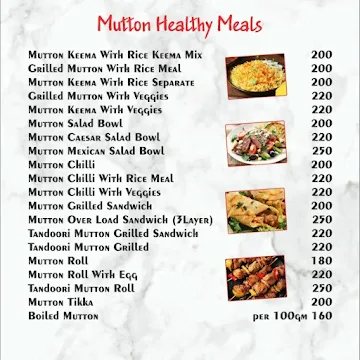 Fat To Fit Gym Meal Cafe menu 