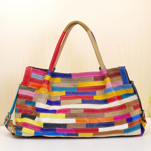 Title 2, Striped stitching shoulder bag, designed for st...