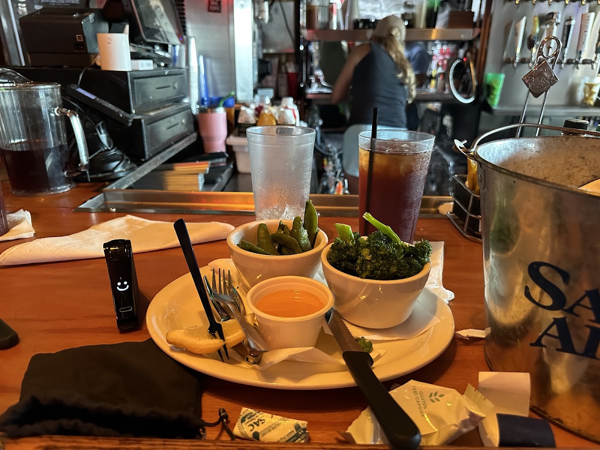 Nima test of the snow crab legs, broccoli, and snap peas