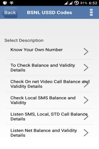 BSNL USSD Codes