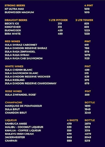 TQC - The Quarter Company menu 