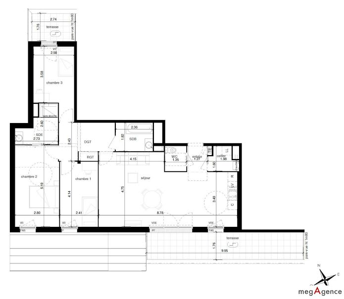 Vente appartement 4 pièces 95 m² à Notre-Dame-de-Bondeville (76960), 340 000 €