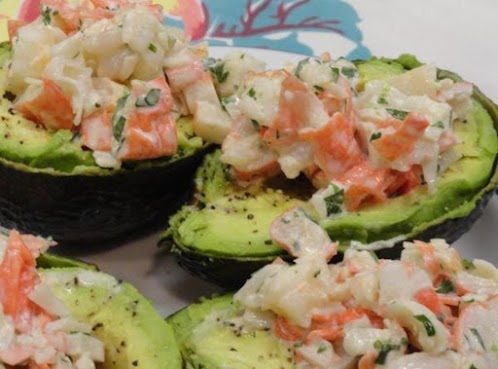 Cilantro Lime Seafood Salad (in an avocado boat)