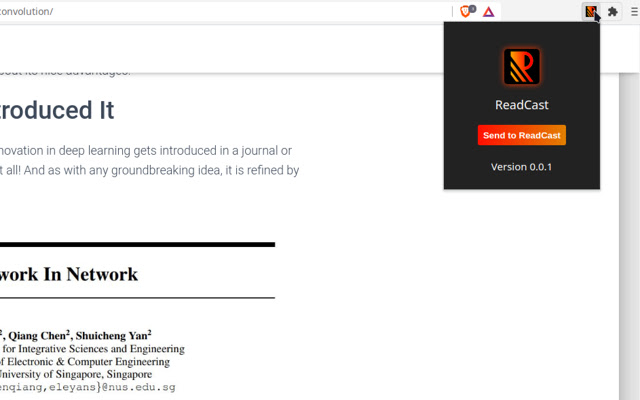 ReadCast chrome extension