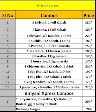 Biriyani Xpress menu 1