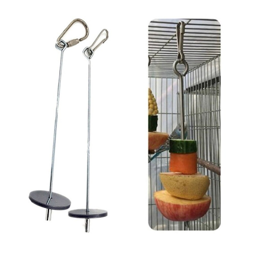 Pet Parrots Birds Food Holder Stainless Steel Fruit Spear Stick Fruit Vegetable Skewer Feeder Foraging Toys Metal Bird F