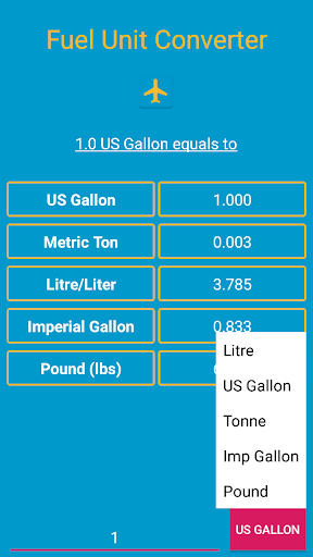 Aviation Fuel Unit Converter