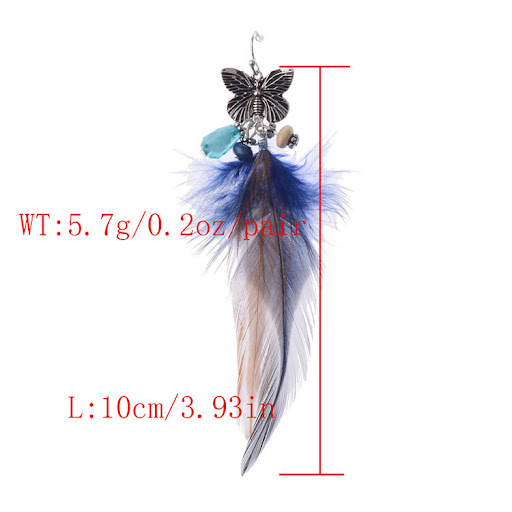 Title 2, Bohemian Retro Mori Style Butterfly Shape Feath...