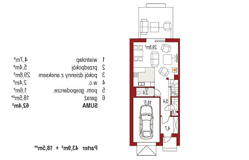 Diana B segment prawy - Rzut parteru