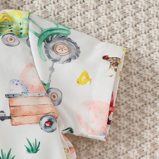 Title 12, Printed Short Sleeve Lapel Bow Shirt Jumpsuit C...