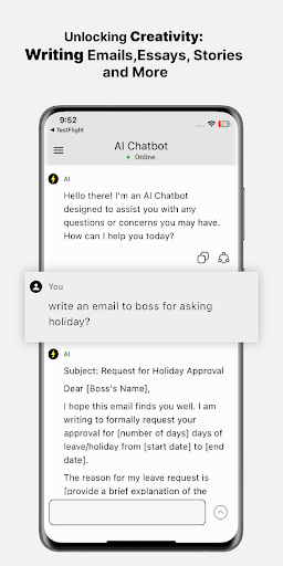 Screenshot ChatBot - AI Writer Assistant
