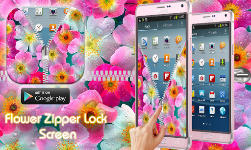 Flower Zipper Lock Screen