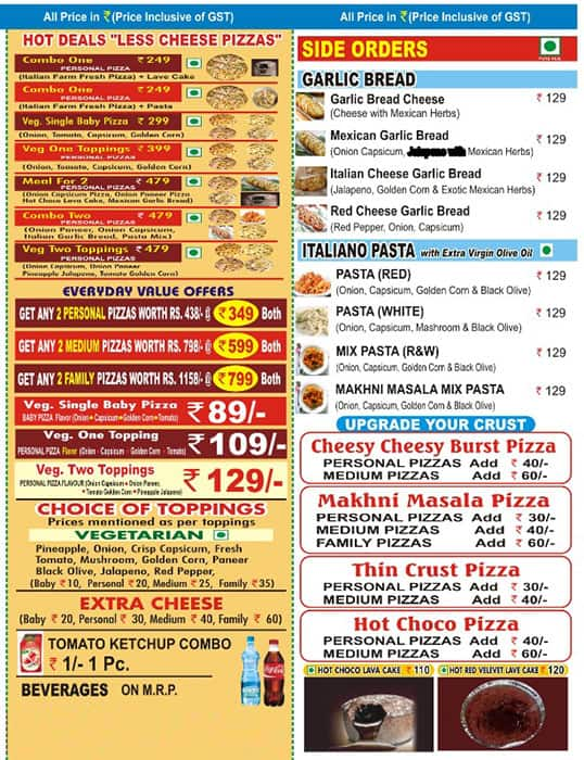 Pizzallo Hot menu 