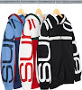 big logo paneled zip up hooded sweatshirt