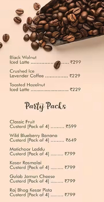 TDP - The Dessert Point menu 