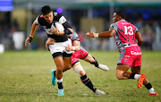 Sharks centre Alwayno Visagie trying to breach the Pumas defence in Saturday's Currie Cup semifinal in Durban