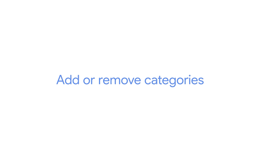 An animation showing how to add inbox categories for Gmail on desktop