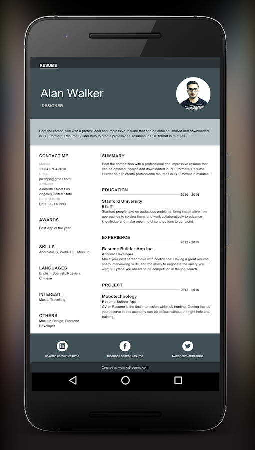 best resume builder app free