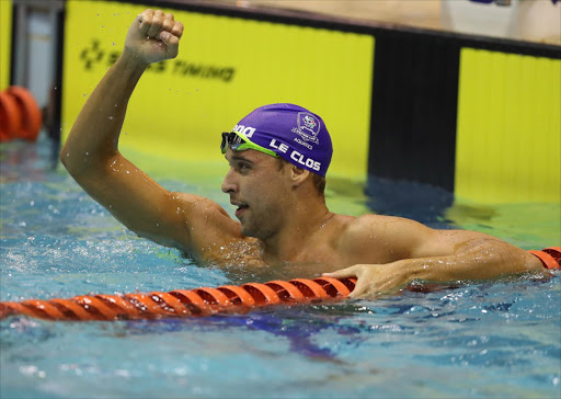 Chad Le Clos Men 4x100 LC Meter Freestyle Relay during day 1 of the 2017 SA National Aquatic Championships at Kings Park Aquatic Centre on April 03, 2017 in Durban, South Africa.