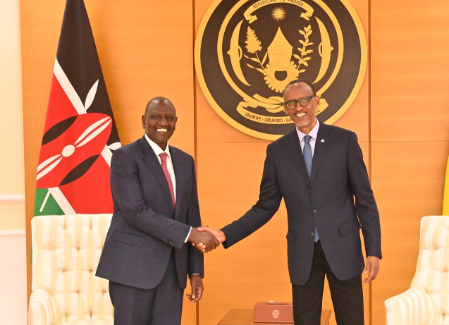 President William Ruto and Rwandan President Paul Kagame holds talks in Rwanda on April 4, 2023.