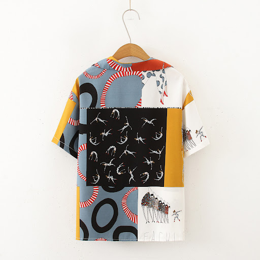 Title 5, Vintage print chiffon shirt