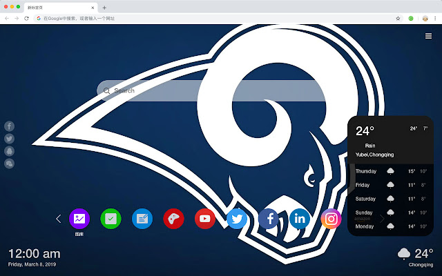 Los Angeles Rams HD Wallpaper New Tab