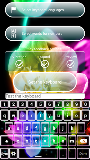 Neon Flowers Keyboard Theme